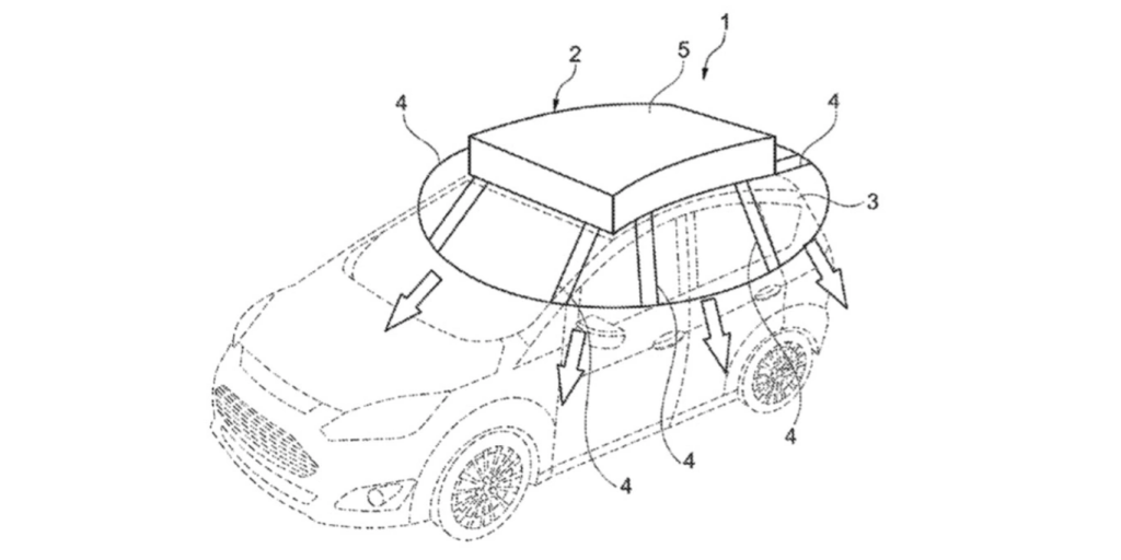 Ford patentiert eine Auto-Sonnenblende, die auch eine Scheibe einschlagen  kann
